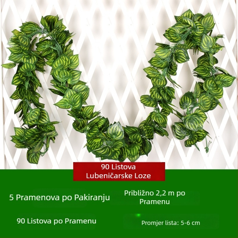 Umjetna zelena vinova loza s listovima za ukrašavanje stropa