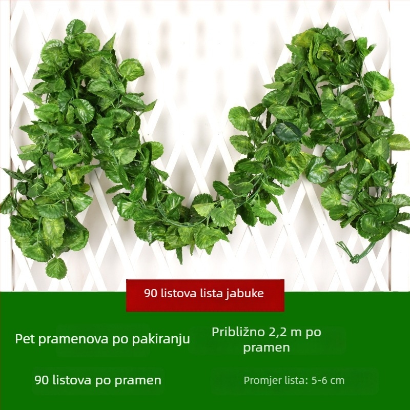 Umjetna zelena vinova loza s listovima za ukrašavanje stropa