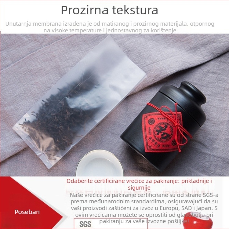 Prozirne unutarnje vrećice za kutije čaja