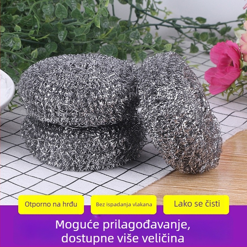 Šest komada nehrđajućih čeličnih žičanih kuglica za čišćenje posuđa