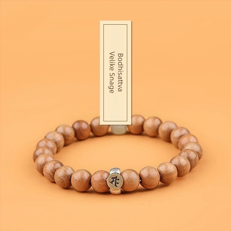 2026 Narukvica od drveta breskve s Buddha zaštitnikom, unisex, 12 znakova zodijaka