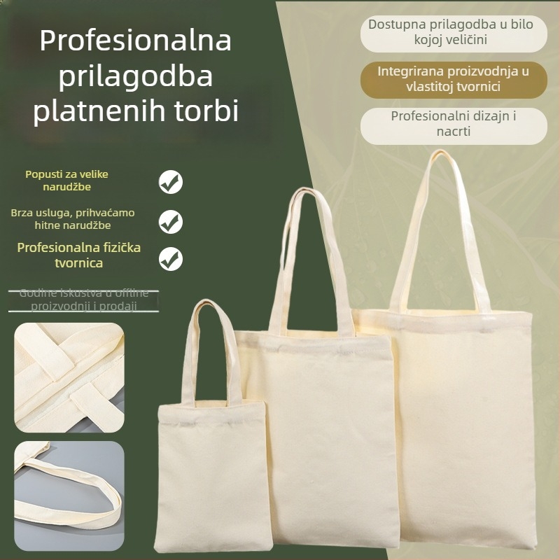 Platnena tote torba s logotipom, prilagodljiva