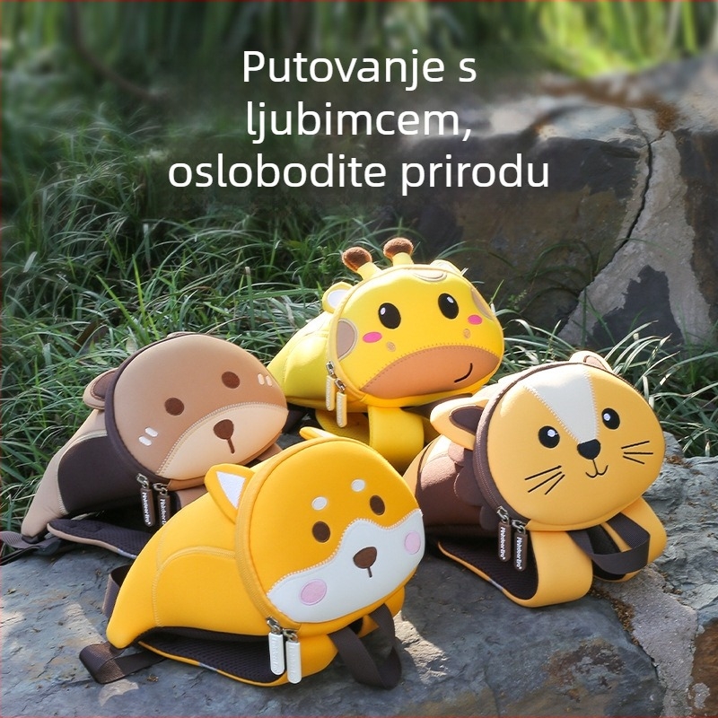 Dječji ruksak s likovima, od diving materijala, lagan, serija PaaPa, dizajn protiv gubitka