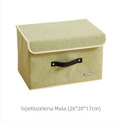 Sklopiva platnena kutija za odlaganje s poklopcem, 35 L, otporna na prašinu i vlagu, za odjeću, igračke i knjige