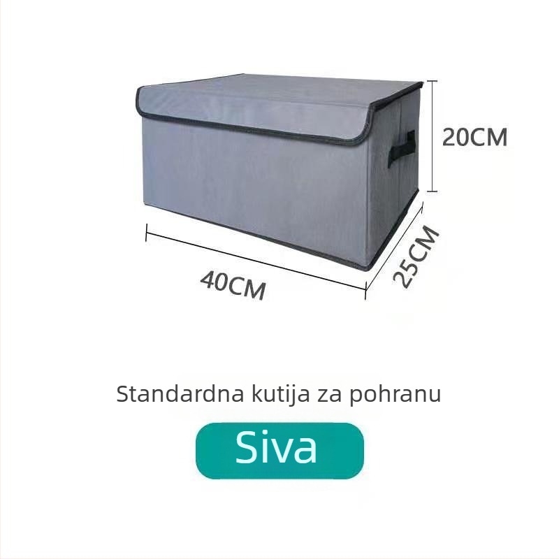 Sklopiva platnena kutija za odlaganje s poklopcem, 35 L, otporna na prašinu i vlagu, za odjeću, igračke i knjige