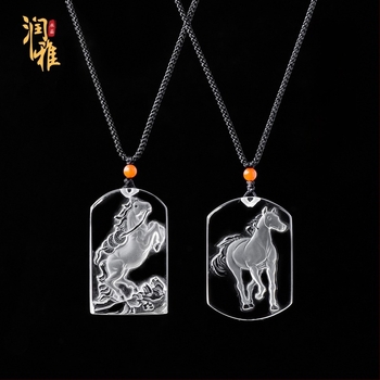 Ručni radom medaljon od bijelog kristala s dvanaest znakova zodijaka, kvadratni privjesak za muškarce, ogrlica, poklon za godinu rođenja