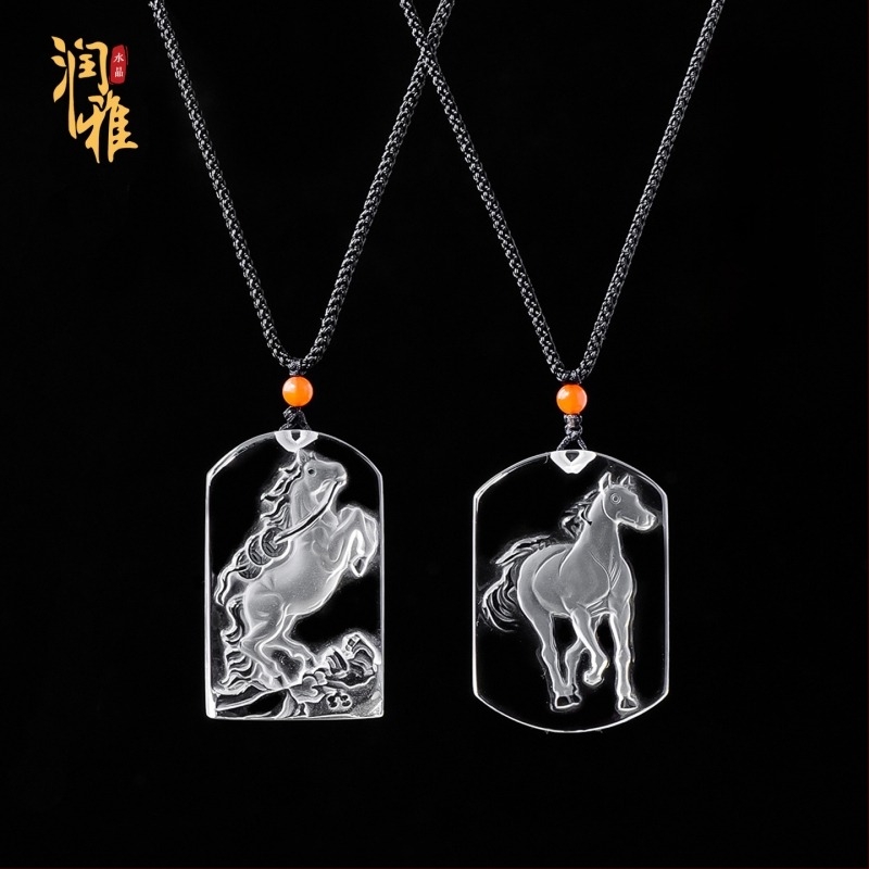 Ručni radom medaljon od bijelog kristala s dvanaest znakova zodijaka, kvadratni privjesak za muškarce, ogrlica, poklon za godinu rođenja