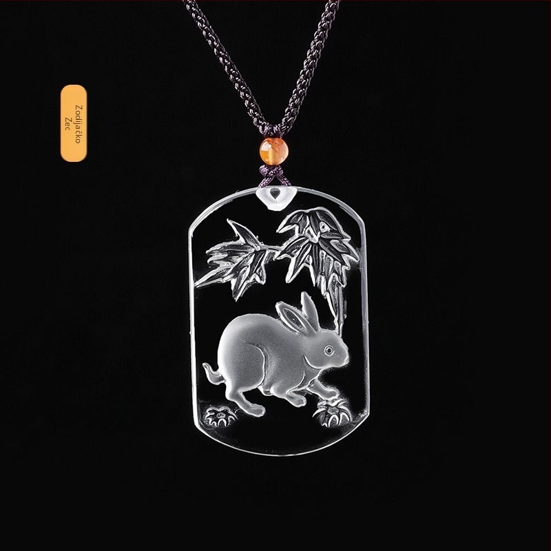 Ručni radom medaljon od bijelog kristala s dvanaest znakova zodijaka, kvadratni privjesak za muškarce, ogrlica, poklon za godinu rođenja