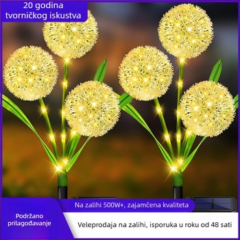 Solarna LED rasvjeta za dvorište i travnjak, dekorativno krajinsko osvjetljenje, vodootporna IP44, lampa u obliku biljke Dandelion