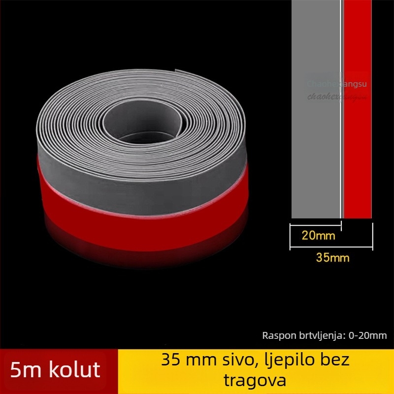Traka za brtvljenje vrata, prozirna, samoljepljiva, donja brtva protiv vjetra i buke
