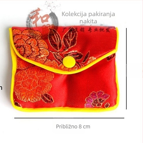 Brokatna torbica za nakit sa zatvaračem, futrola s kopčom za narukvice, torbica za ogrlicu i prstenje