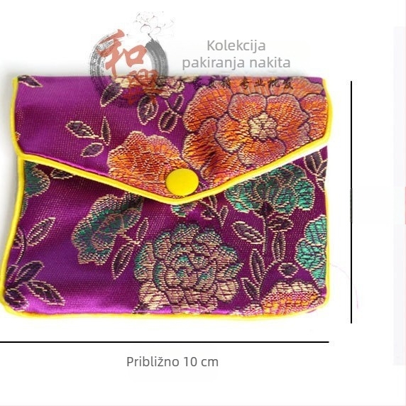 Brokatna torbica za nakit sa zatvaračem, futrola s kopčom za narukvice, torbica za ogrlicu i prstenje