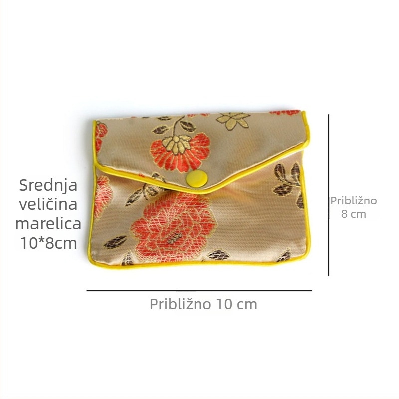 Brokatna torbica za nakit sa zatvaračem, futrola s kopčom za narukvice, torbica za ogrlicu i prstenje