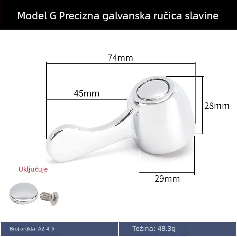 Ručka slavine s trokutnim ventilem, mali izlaz, hladna voda