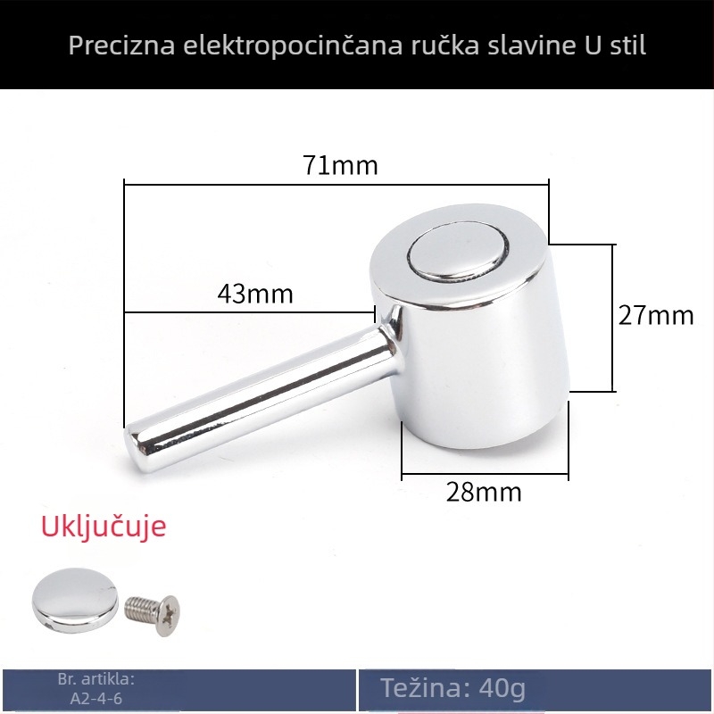 Ručka slavine s trokutnim ventilem, mali izlaz, hladna voda