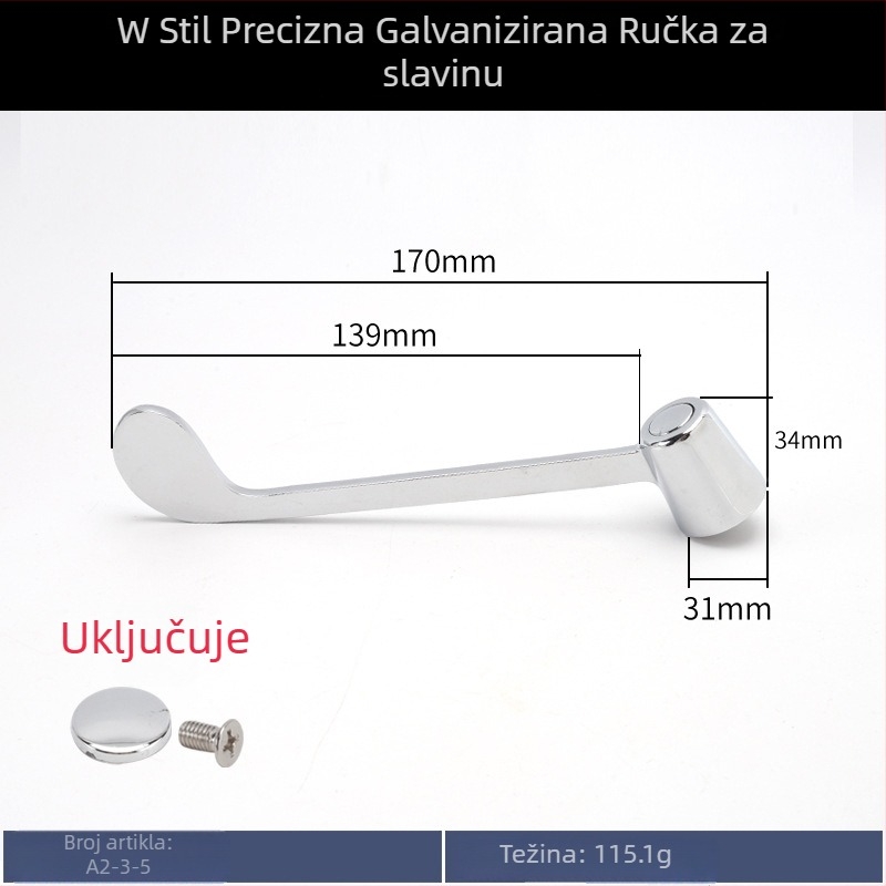 Ručka slavine s trokutnim ventilem, mali izlaz, hladna voda
