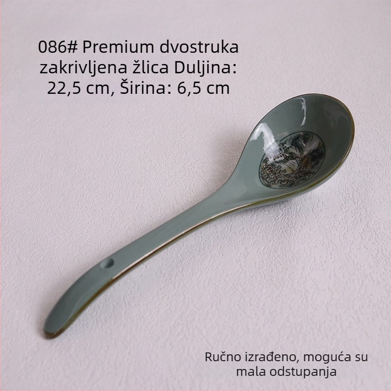 Porcelanski set zdjela za rižu s motivom planina i rijeka; uključuje zdjele za rižu, male i velike zdjele za juhu i zdjele za rezance, za kućnu upotrebu