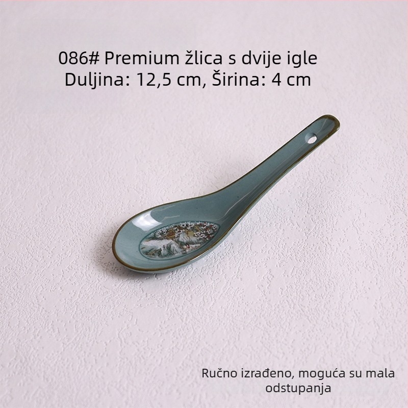 Porcelanski set zdjela za rižu s motivom planina i rijeka; uključuje zdjele za rižu, male i velike zdjele za juhu i zdjele za rezance, za kućnu upotrebu