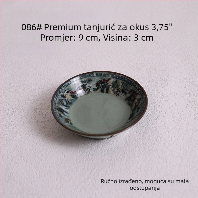 Porcelanski set zdjela za rižu s motivom planina i rijeka; uključuje zdjele za rižu, male i velike zdjele za juhu i zdjele za rezance, za kućnu upotrebu