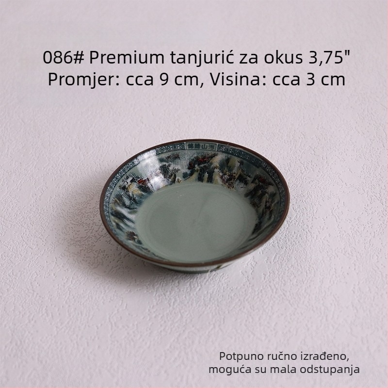Porcelanski set zdjela za rižu s motivom planina i rijeka; uključuje zdjele za rižu, male i velike zdjele za juhu i zdjele za rezance, za kućnu upotrebu