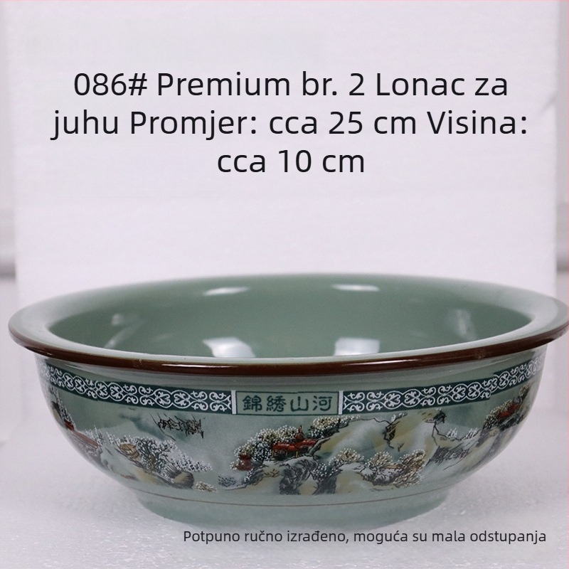 Porcelanski set zdjela za rižu s motivom planina i rijeka; uključuje zdjele za rižu, male i velike zdjele za juhu i zdjele za rezance, za kućnu upotrebu