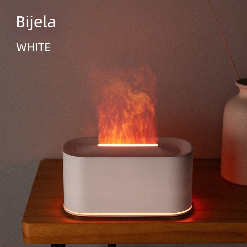 Humidifikator inspiriran plamenom, kompaktni stolni ovlaživač s simulacijom ugljenog plamena, šareni ambijentalni osvijetljenje, pametni difuzor aromaterapije