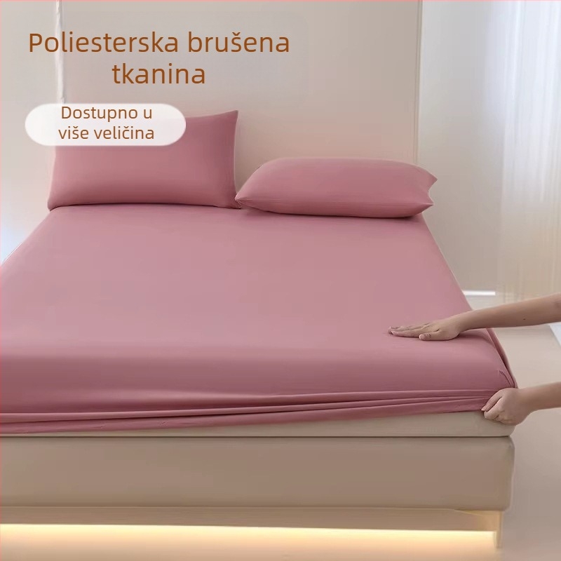 Jednobojni zaštitnik madraca s protukliznim slojem, potpuno pokrivač, pogodna za sve sezone, nježan na dodir i prozračan