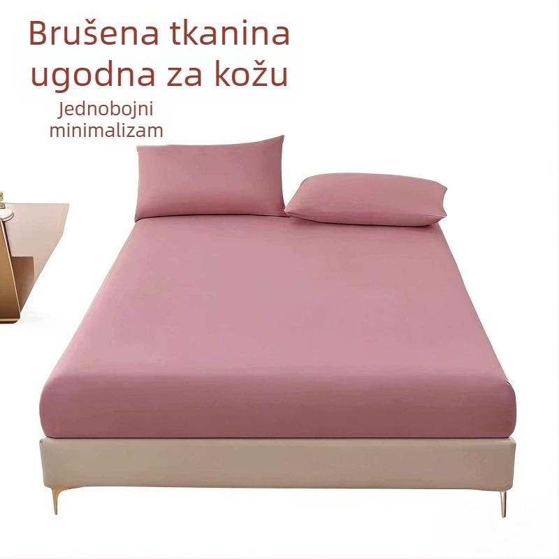 Jednobojni zaštitnik madraca s protukliznim slojem, potpuno pokrivač, pogodna za sve sezone, nježan na dodir i prozračan