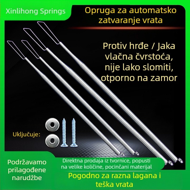 Spiralna opruga za vrata – napetost, automatsko zatvaranje, opruga za mrežna vrata, žuta