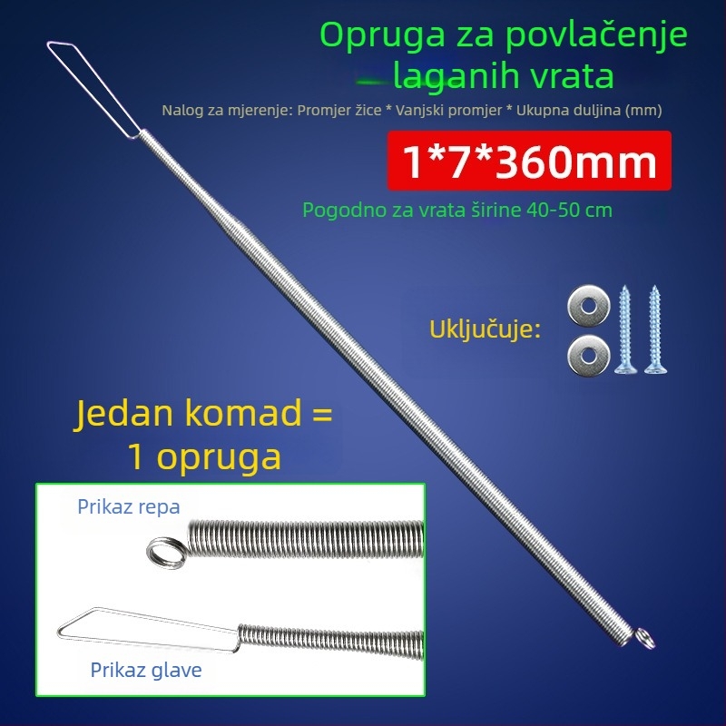 Spiralna opruga za vrata – napetost, automatsko zatvaranje, opruga za mrežna vrata, žuta