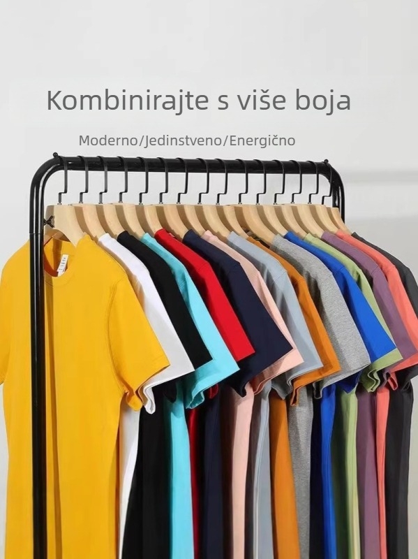 Muji-stil muška ljetna T-shirt s kratkim rukavima, bijela, okrugli izrez, casual