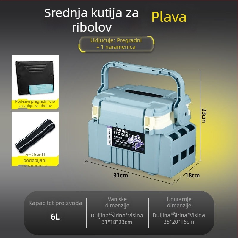 Višenamjenska kutija za varalicu v makaron bojama, prijenosna držač za štap za morski ribolov, može poslužiti i kao kutija za pohranu, držač štapa i držač za šalice.