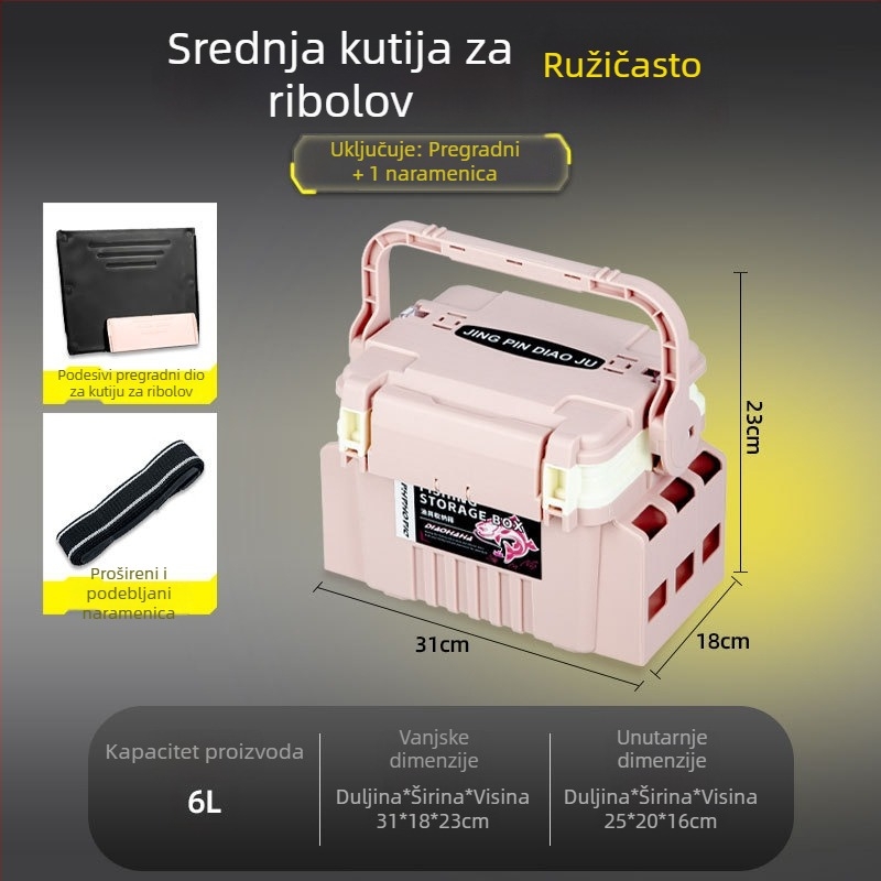 Višenamjenska kutija za varalicu v makaron bojama, prijenosna držač za štap za morski ribolov, može poslužiti i kao kutija za pohranu, držač štapa i držač za šalice.