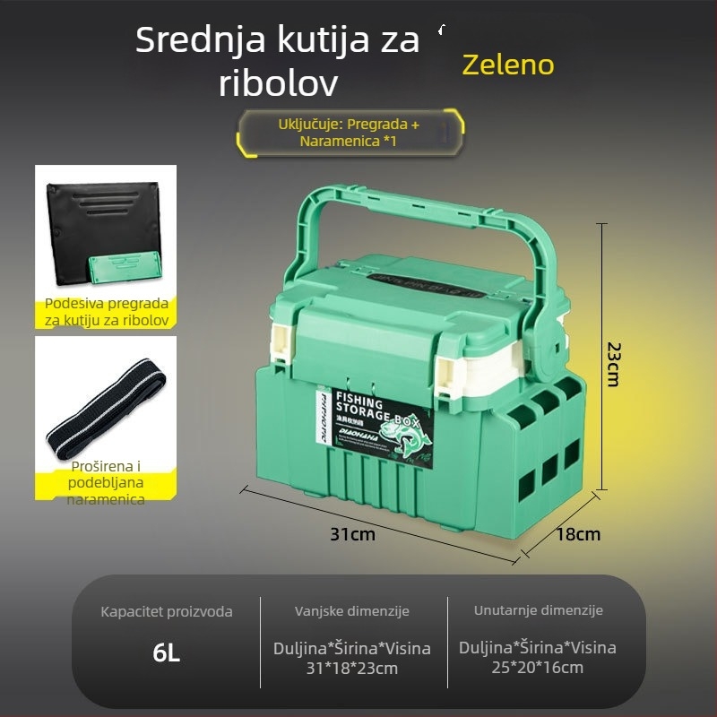 Višenamjenska kutija za varalicu v makaron bojama, prijenosna držač za štap za morski ribolov, može poslužiti i kao kutija za pohranu, držač štapa i držač za šalice.