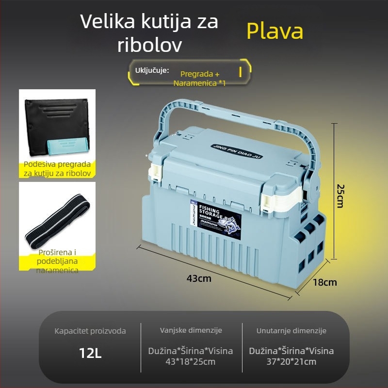 Višenamjenska kutija za varalicu v makaron bojama, prijenosna držač za štap za morski ribolov, može poslužiti i kao kutija za pohranu, držač štapa i držač za šalice.