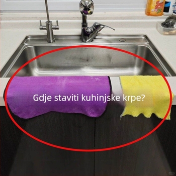 Okretni držač za krpe i ručnike sa usisnom čašom, kuhinja, bez bušenja, organizator sudopera