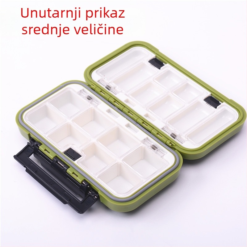 Plastična kutija za ribolovnu opremu, odjeljci za varalice i dijelove