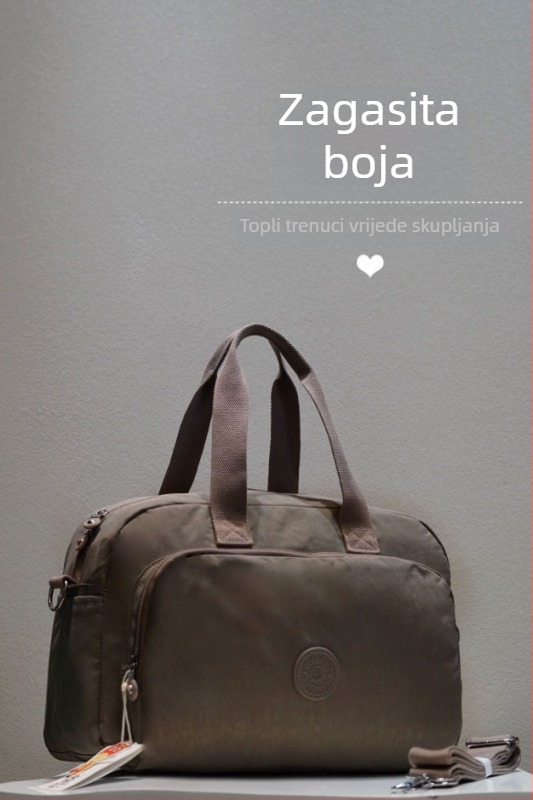 Torba tote velike kapacitete za putovanja, kompatibilna s koferom na ručni pogon, opušten stil, nošenje ručno/na ramenu ili preko tijela