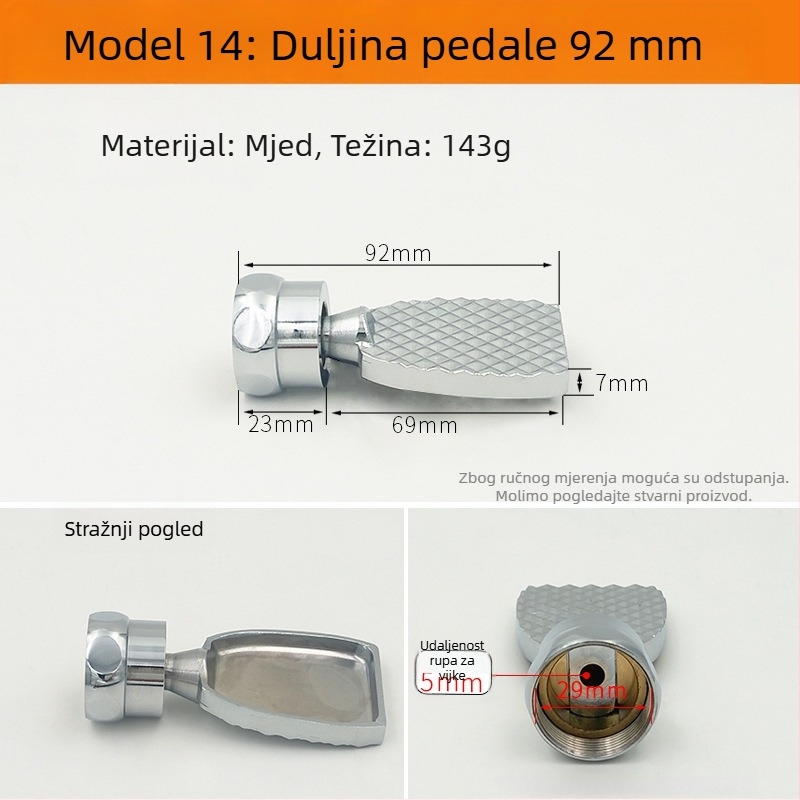 Pedal za ispiranje za zahod tip squat – ventil za odgađanje i dijelovi za popravak