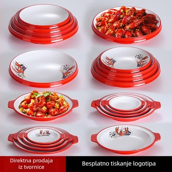 Melaminska plošča za rakove, otporna na pad, za roštilj i morsku hranu, velika ploča s porcelin-dizajnom za komercijalnu uporabu