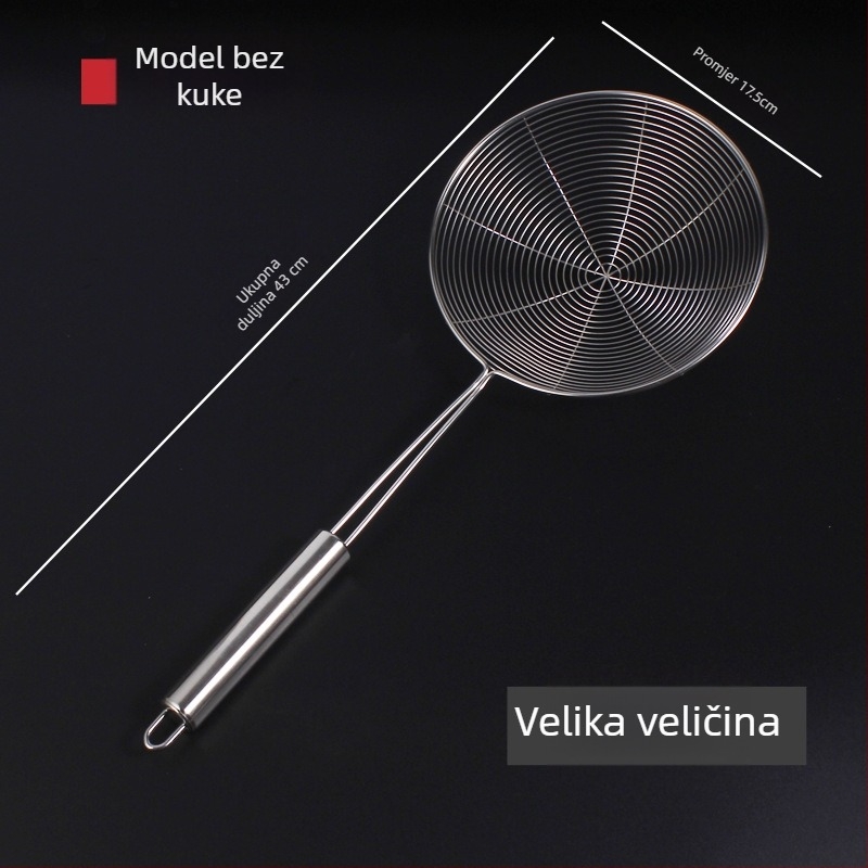 Veliko kuhinjsko sito od 304 nehrđajućeg čelika za rezance i knedle, za vruću juhu i prženje