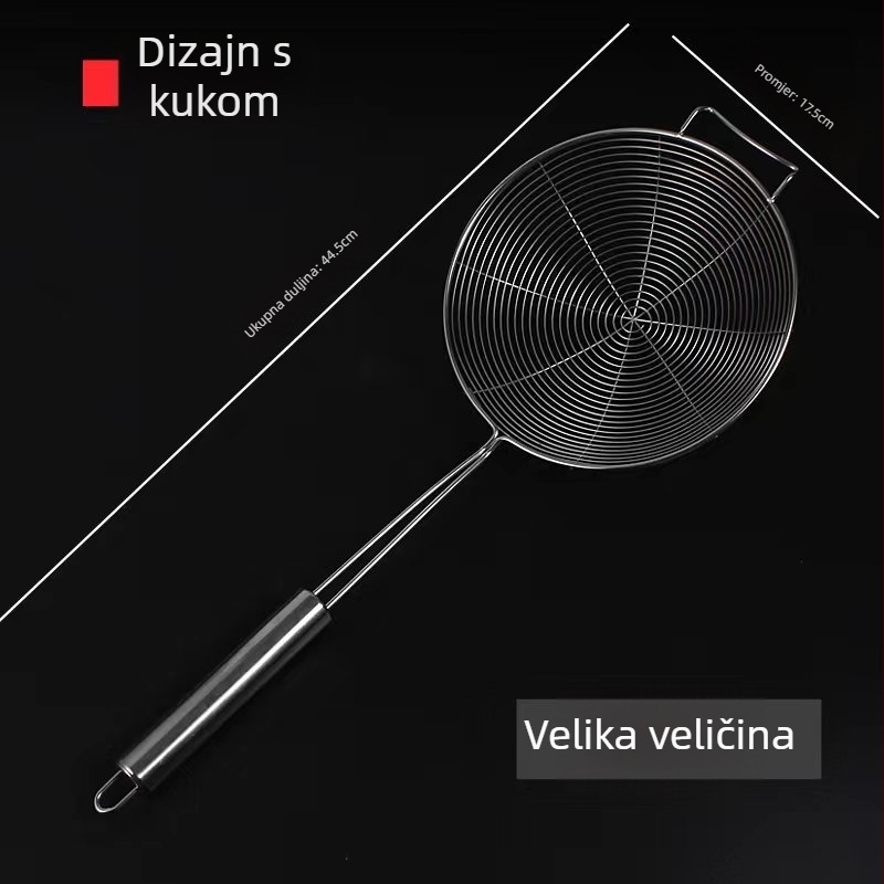 Veliko kuhinjsko sito od 304 nehrđajućeg čelika za rezance i knedle, za vruću juhu i prženje