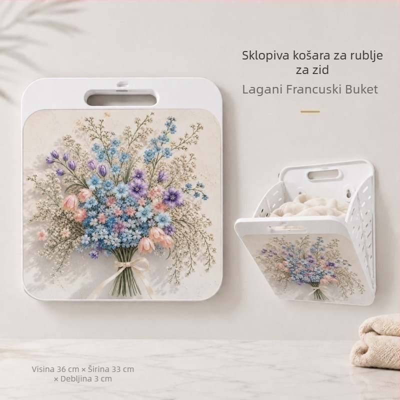 Nova zidna košara za prljavo rublje u kupaonici, sklopiva, vodootporna, s velikim kapacitetom