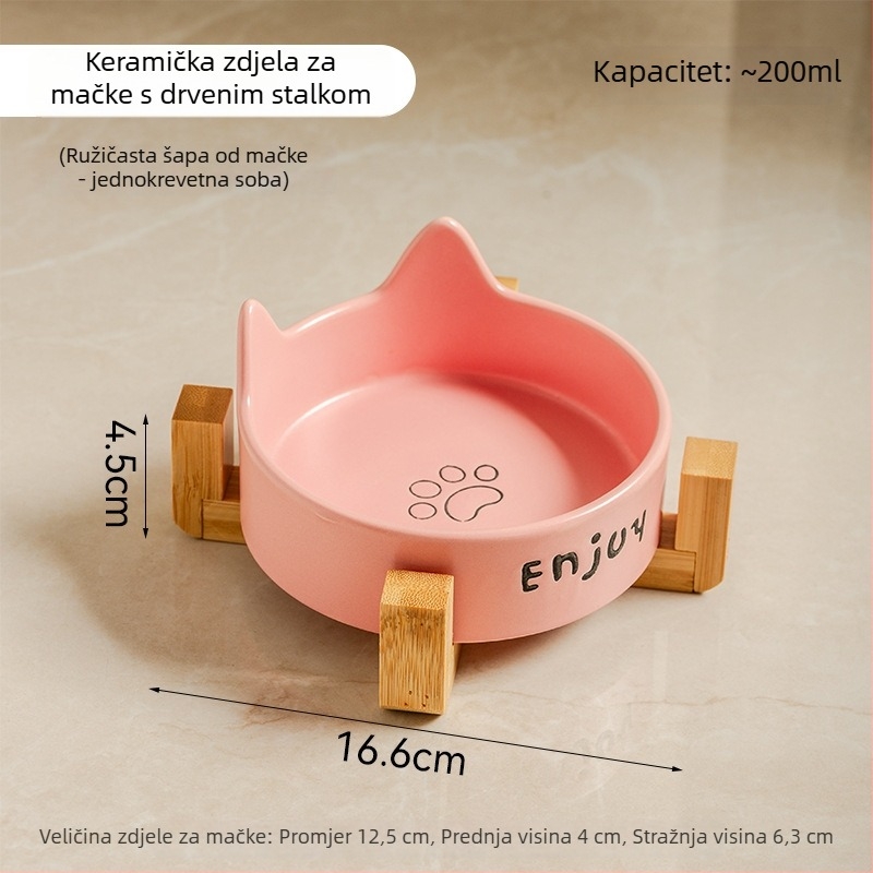 Crna keramička zdjela za mačke i pse, sprječava prolijevanje, zdjela za hranu i vodu