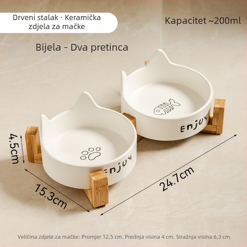 Crna keramička zdjela za mačke i pse, sprječava prolijevanje, zdjela za hranu i vodu