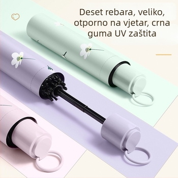 Veliki dvostruki kišobran s deset rebara za kišu i sunce, čvrst i sklopiv, UV zaštita, svjež stil
