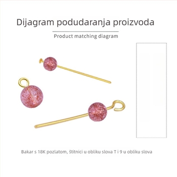 Kopper premazan 18K zlatnog tona, perle igle s T-oblikom, žica 0,7 mm, DIY komponente za nakit