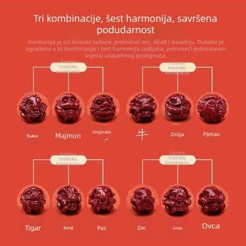 Narukvica od prirodnog cinnamara tri u jedan, ljubičasto-zlatna pijesak, zodijak po godini rođenja, unisex
