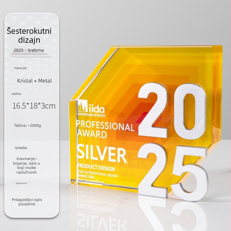 2026 visokokvalitetni kristalni trofej – izvanredan tim zaposlenika, memorijalna medalja s besplatnim graviranjem za godišnju svečanost