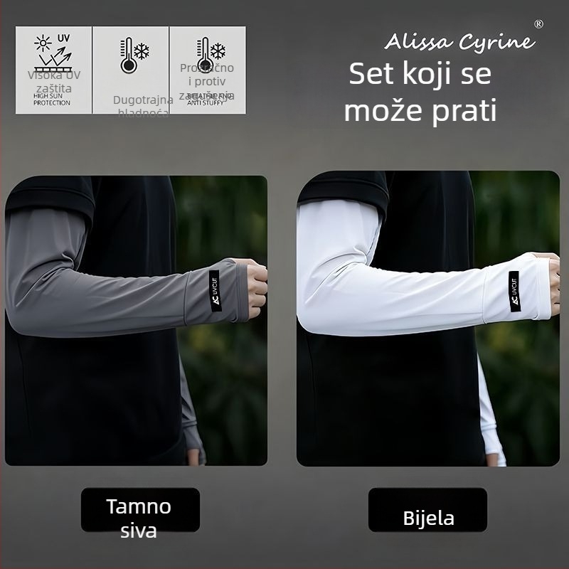 Ležerne muške rukave za zaštitu od sunca od Ice Silk materijala, UV zaštita, ljeto na otvorenom